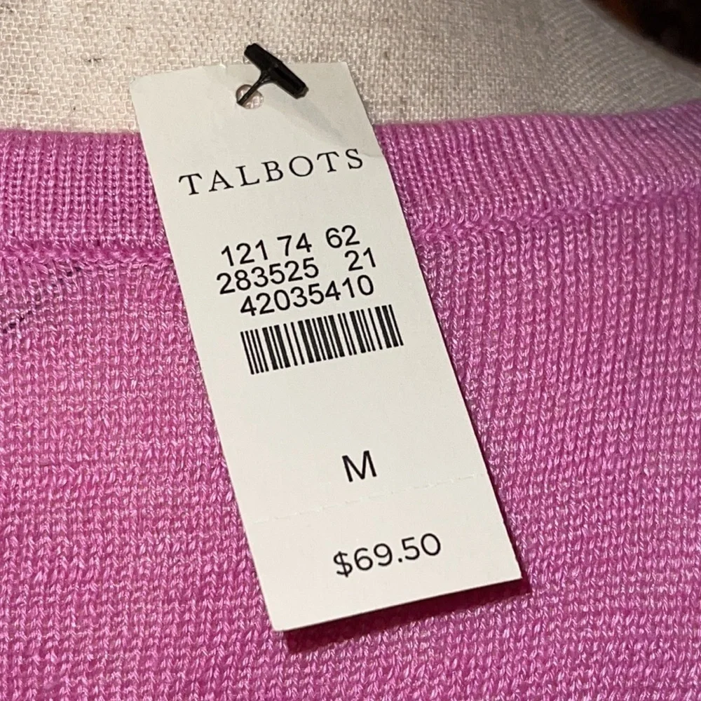 NWT Talbots 100% Linen Pink Tunic Sz. MD. - Picture 7 of 12